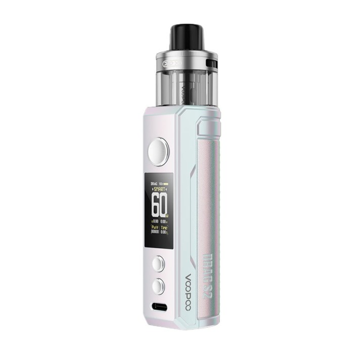 Voopoo Drag S2 Pod Mod Beyaz Iridiscent, dijital ekranlı elektronik sigara